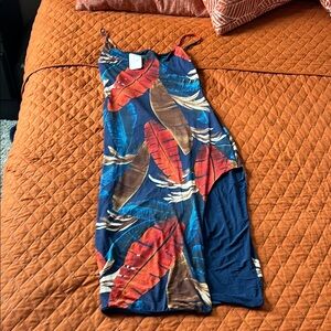 WINDSOR Red and Blue Midi Dress